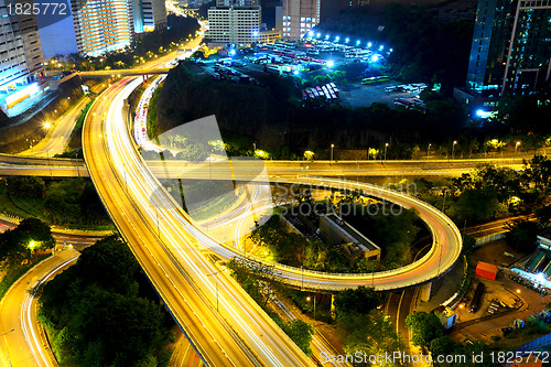 Image of Highway at night in modern city