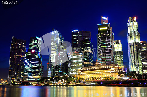 Image of Singapore city skyline at night