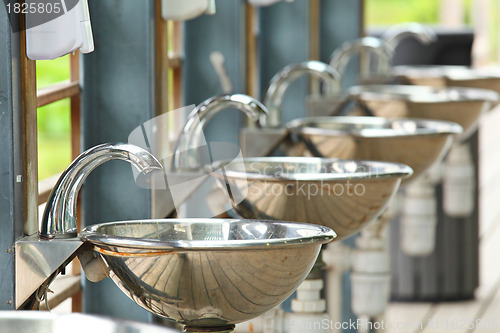 Image of sinks and taps outdoor