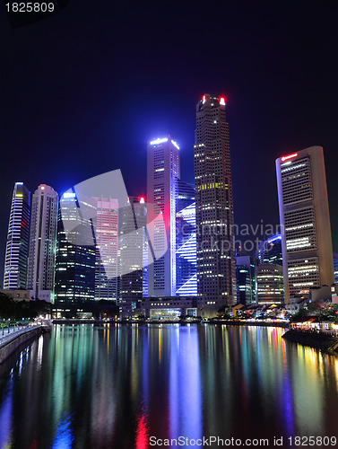 Image of Singapore city skyline at night