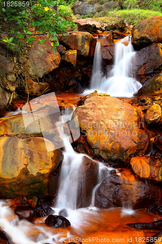 Image of golden waterfall in Taiwan