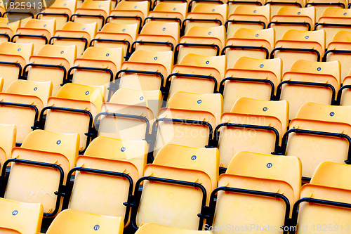 Image of plastic seats at stadium