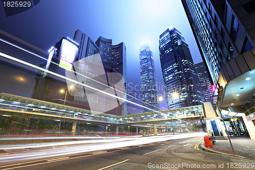 Image of traffic in city at night