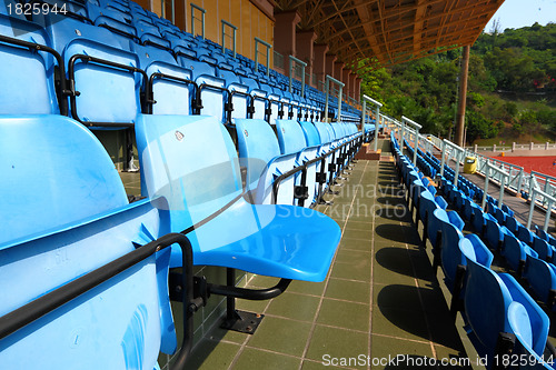 Image of plastic seats at stadium