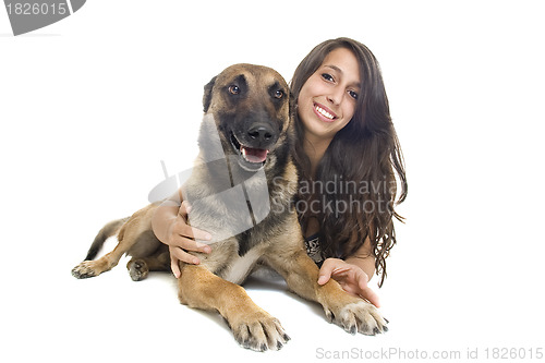 Image of malinois and girl