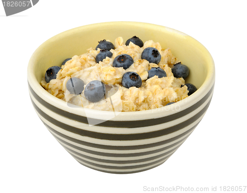 Image of Oatmeal with blueberries in a bowl