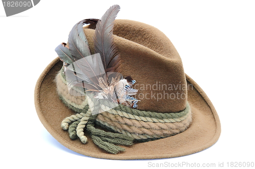 Image of traditional decorated hunting hat