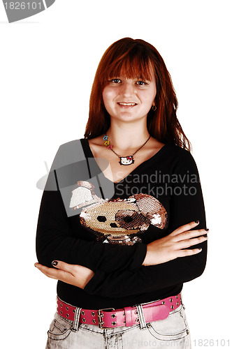 Image of Portrait of red hair girl.