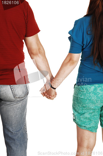 Image of Couple holding hands.
