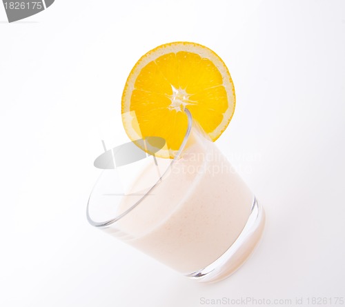 Image of fresh tasty orange yoghurt shake dessert isolated