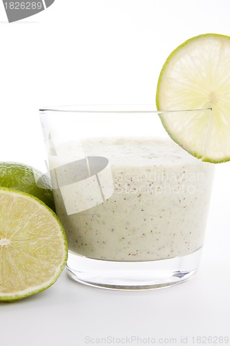 Image of fresh tasty lime citrus yoghurt shake dessert isolated