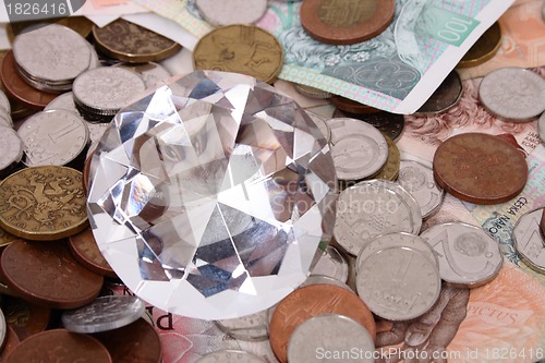 Image of diamond and czech money