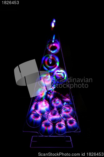 Image of xmas tree from the christmas lights