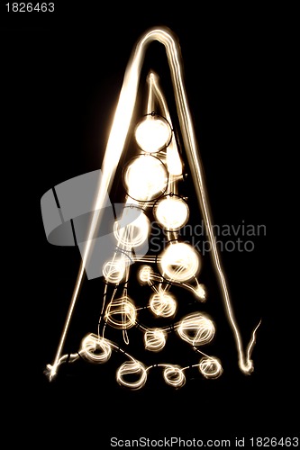 Image of xmas tree from the light