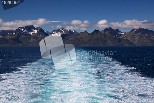 Image of Lofoten islands from the sea