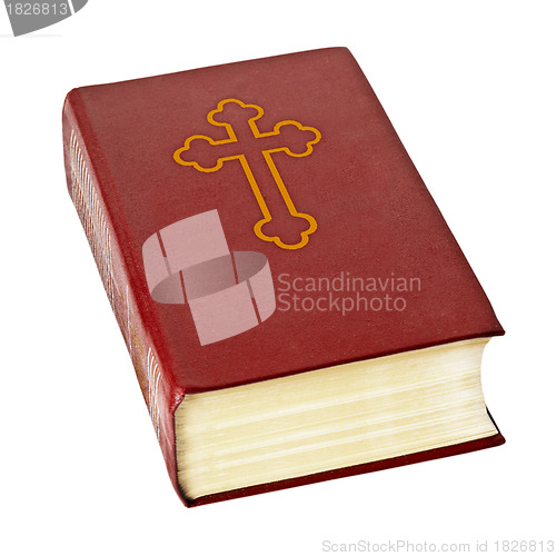 Image of Holy bible book on white background