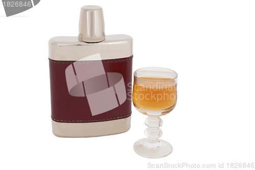 Image of Hip flask with brandy