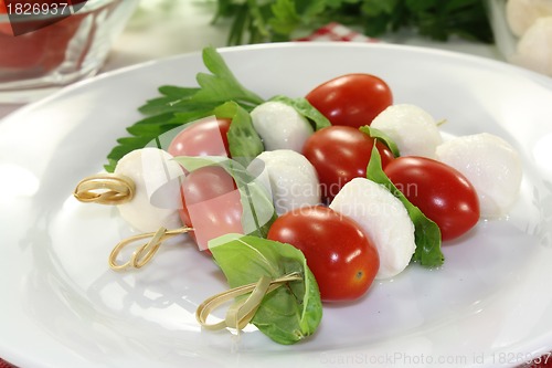 Image of mozzarella skewers