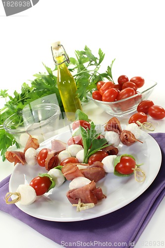 Image of mozzarella skewers