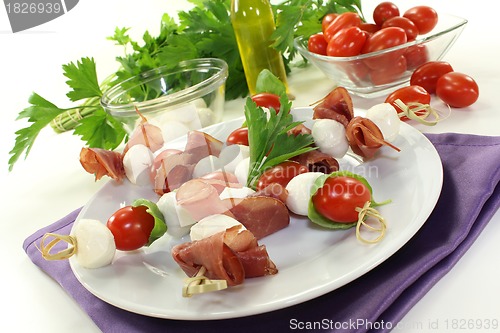 Image of mozzarella skewers