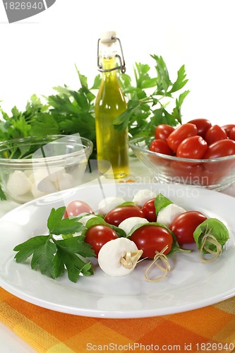 Image of mozzarella skewers