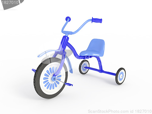 Image of Blue tricycle isolated 3d render