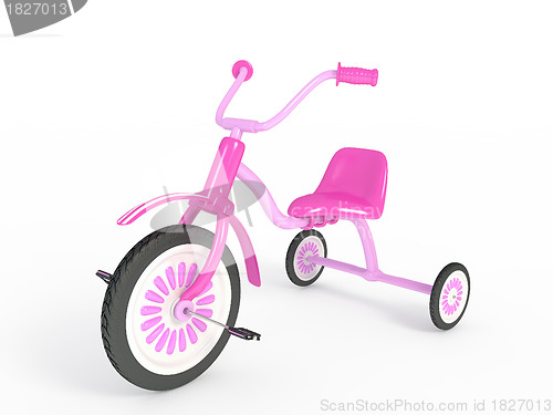 Image of Pink tricycle isolated 3d render