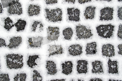 Image of Snowy granite pavement
