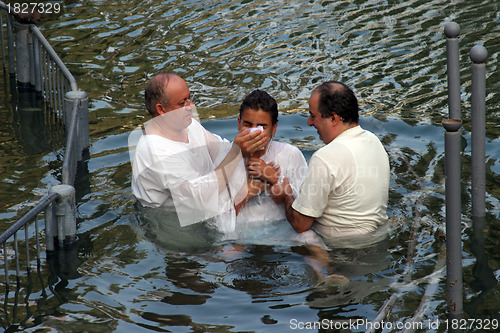 Image of Baptism of pilgrims  in Yardenit