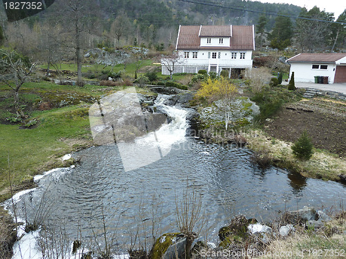 Image of single house in beautiful nature