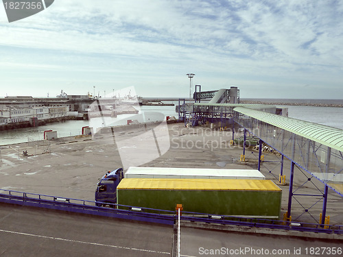 Image of harbor with gangway