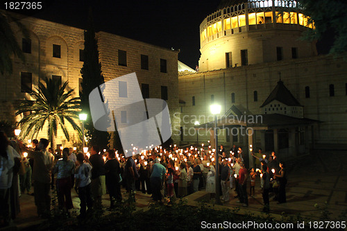 Image of Procession goes through the streets of Nazareth, from the Church of St. Joseph to the Basilica of the Annunciation