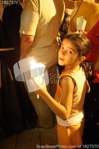 Image of Procession goes through the streets of Nazareth, from the Church of St. Joseph to the Basilica of the Annunciation