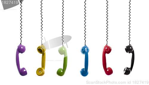 Image of Colored vintage phones