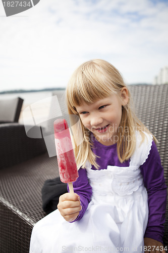 Image of Girl with popsicle