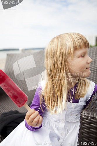 Image of Girl with popsicle