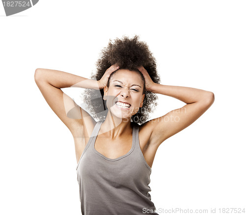 Image of Excited young woman