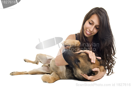 Image of malinois and girl