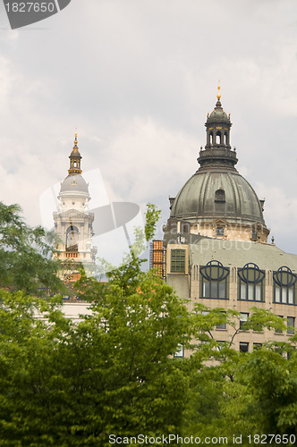 Image of dome architecture Budapest Hungary outdoor landscape Erzsébet Sq