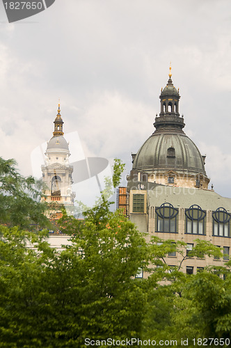 Image of dome architecture Budapest Hungary outdoor landscape Erzsébet Sq