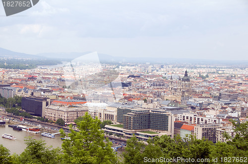 Image of Budapest Hungary cityscape  panorama with Danube River