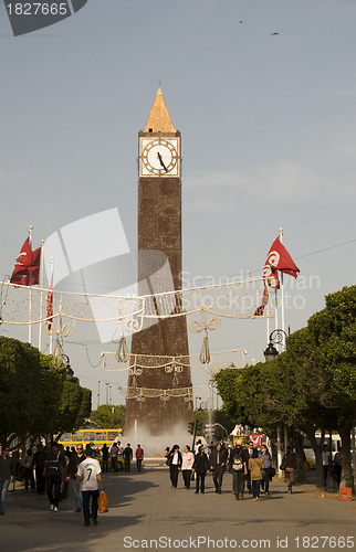 Image of editorial Clock Tower on Avenue Habib Bourguiba Tunis Tunisia