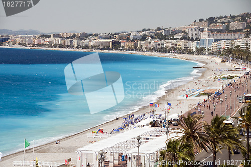 Image of The French Riviera Cote d'azur Nice France beach on famous Prome