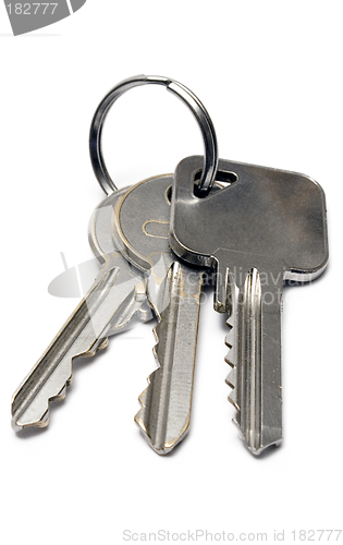 Image of Three Apartment Keys w/ Ring (Front View)