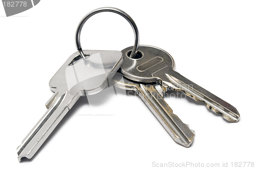 Image of Three Apartment Keys w/ Ring (Front View)