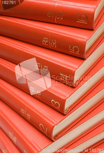 Image of Stacked Red Books