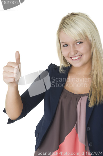 Image of Woman munching on a green pear