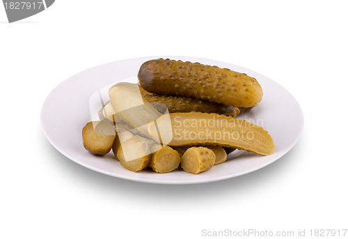 Image of Pickled cucumbers on a plate