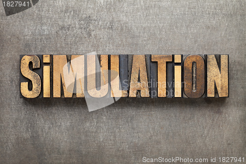 Image of simulation word in wood type