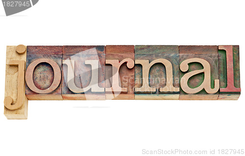 Image of journal word in letterpress wood type